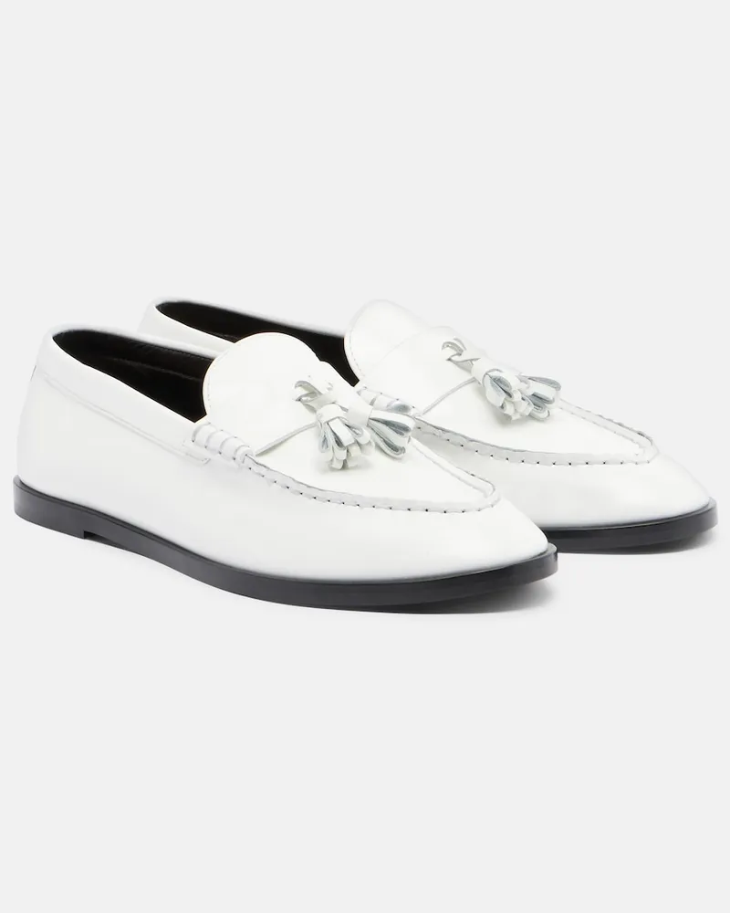 The Row Loafers Mens aus Leder Weiß