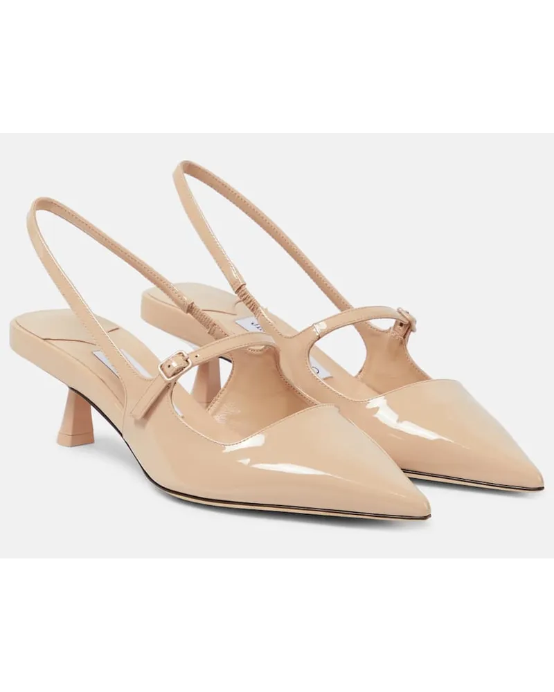 Jimmy Choo Slingback-Pumps Didi 45 aus Lackleder Beige