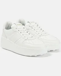 TOD'S Plateau-Sneakers aus Leder Weiss