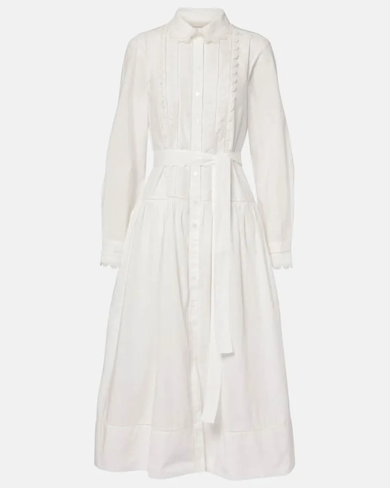 Ulla Johnson Hemdblusenkleid aus Baumwolle Weiß