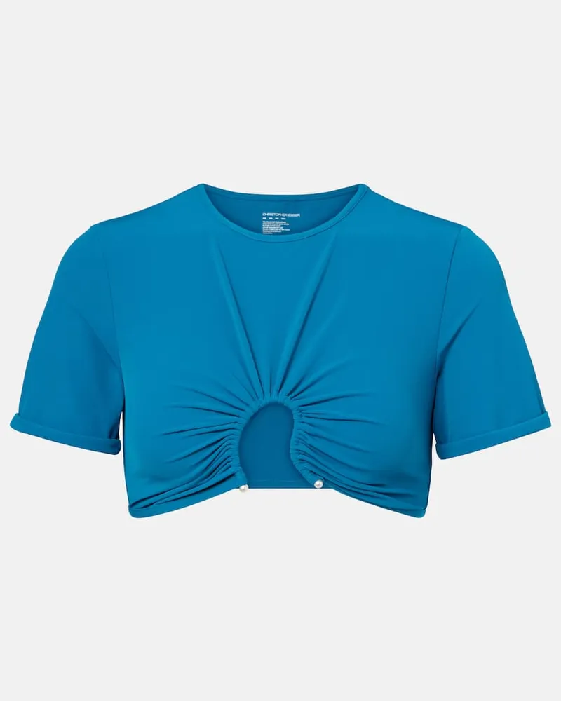 Christopher Esber Cropped-Top Crescent Blau