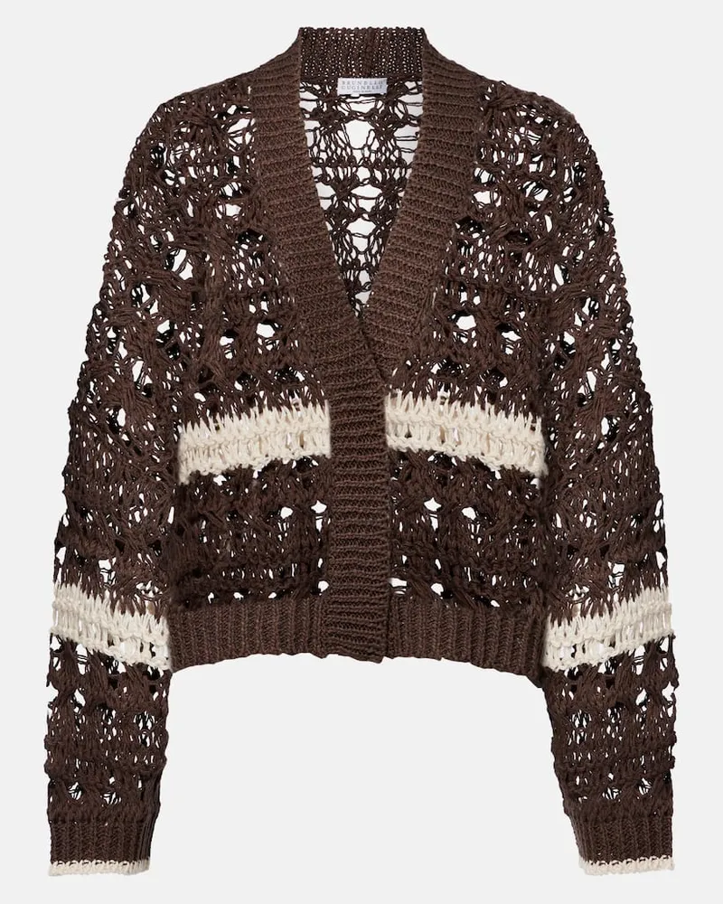 Brunello Cucinelli Cardigan aus Strick Braun