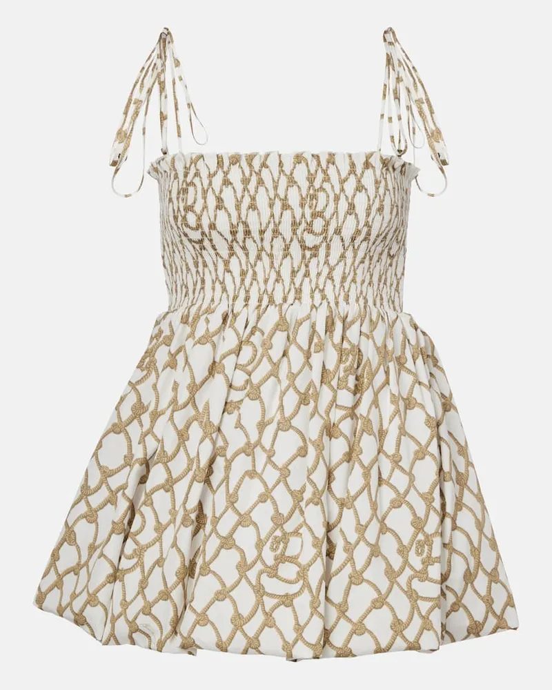 Burberry Minikleid Knot aus Baumwolle Beige