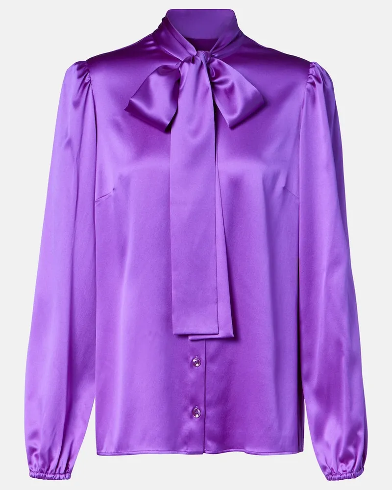 Dolce & Gabbana Schluppenbluse aus Satin Lila