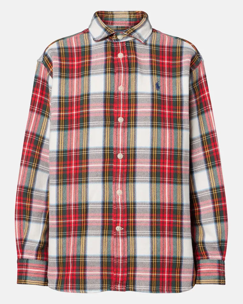 Ralph Lauren Hemd aus Baumwollflanell Rot