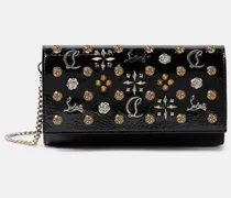 Verziertes Portemonnaie mit Kettenriemen aus Lackleder