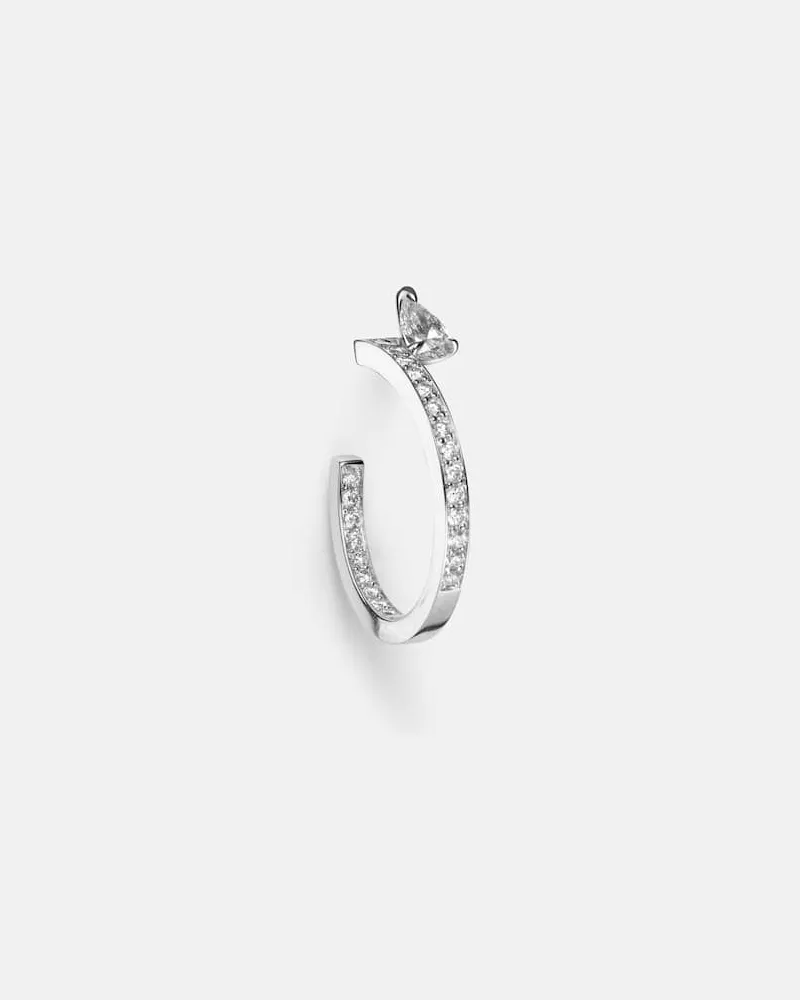 Repossi Einzelner Ohrring Serti Sur Vide aus 18kt Weißgold mit Diamnaten Silber