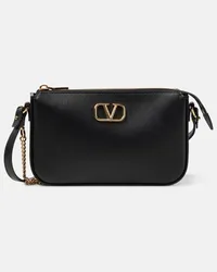 Valentino Garavani Schultertasche VLogo Signature Mini aus Leder Schwarz