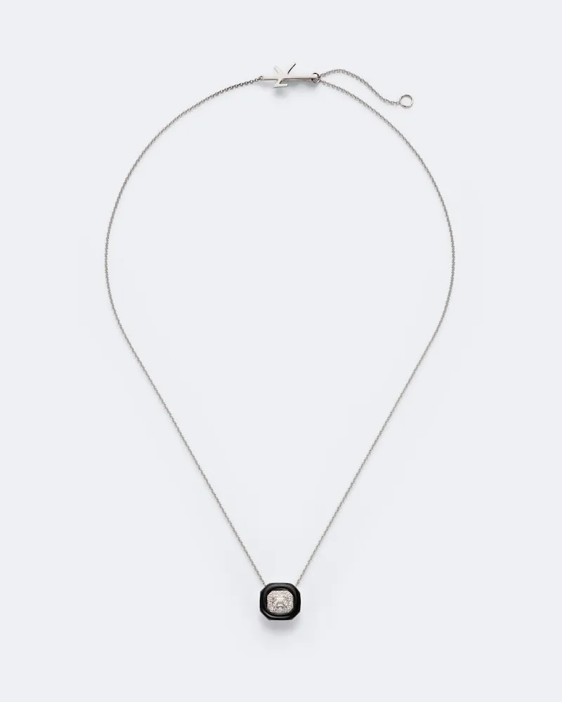 Nikos Koulis Halskette Oui aus 18kt Weißgold mit Diamanten Silber