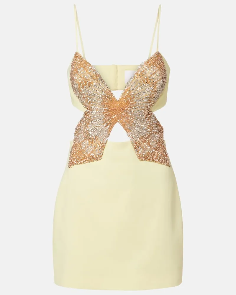 COSTARELLOS Minikleid Zilia mit Kristallen Gelb