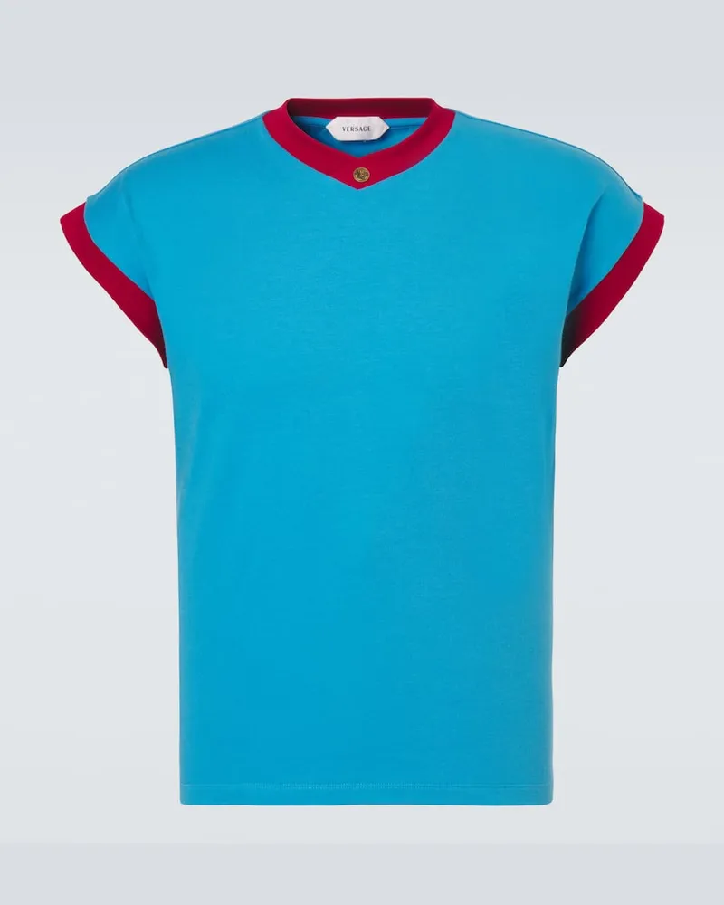Versace T-Shirt Medusa aus Jersey Blau