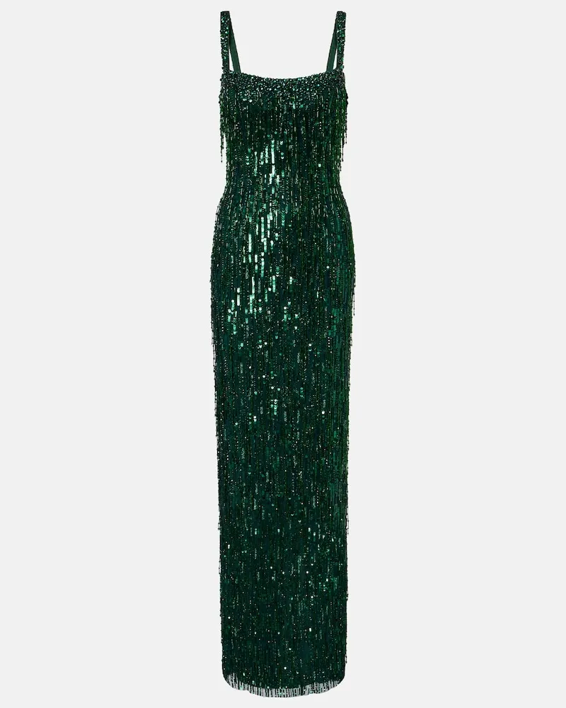 Jenny Packham Verzierte Robe Fleur Grün