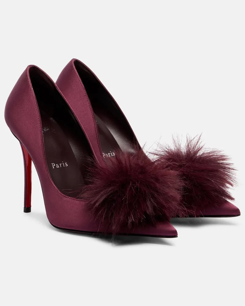 Christian Louboutin Pumps Alana 100 aus Satin Burgund