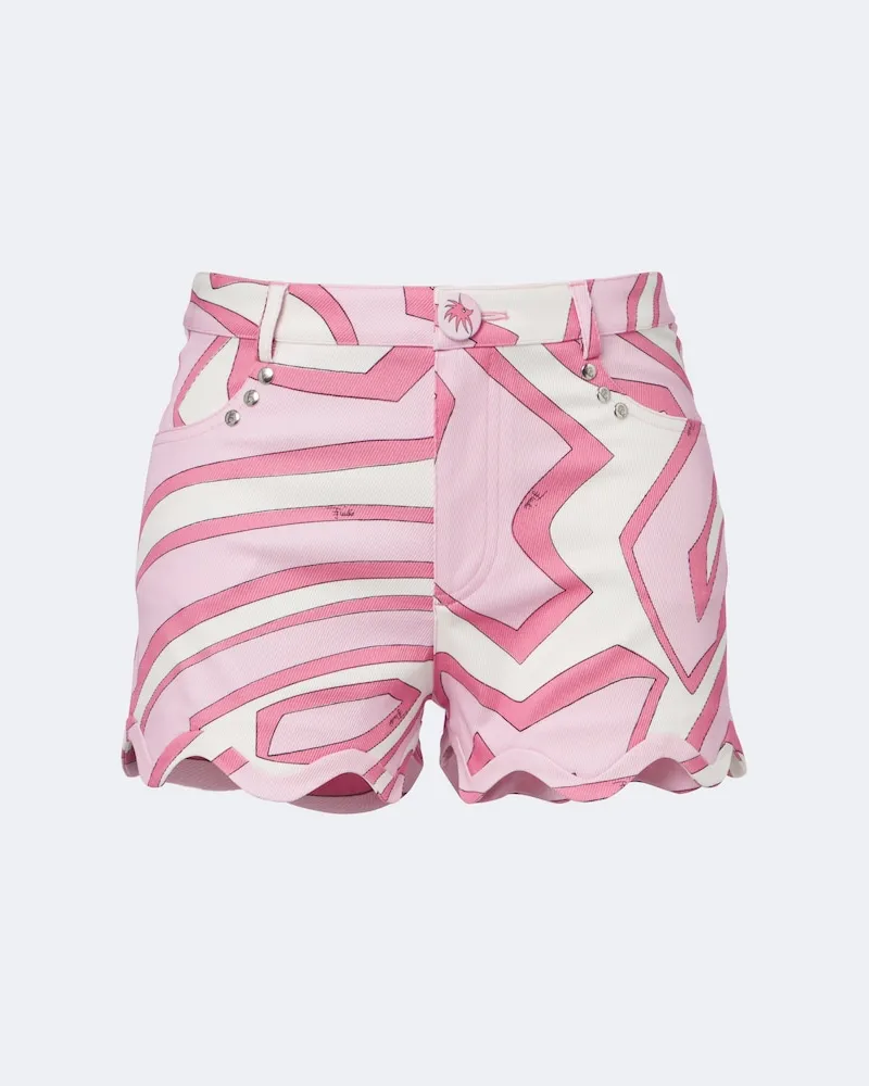 Emilio Pucci Shorts Labirinto aus Baumwoll-Jersey Rosa