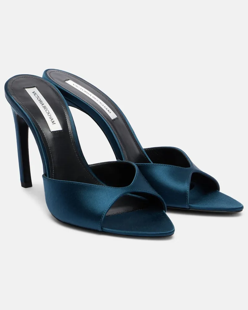 Victoria Beckham Pantoletten Harlow 100 aus Satin Blau