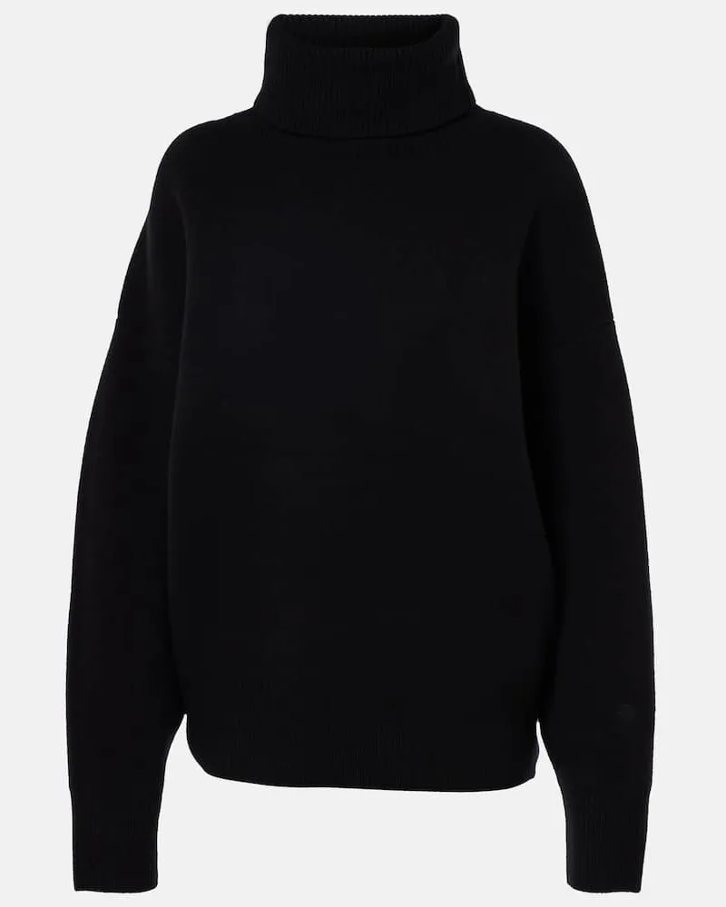 Totême Rollkragenpullover aus Wolle und Kaschmir Schwarz