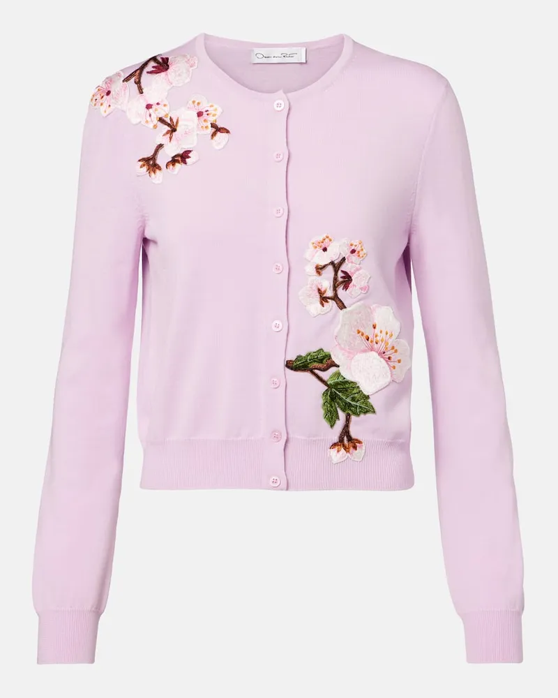 Oscar de la Renta Cardigan aus Schurwolle Violett