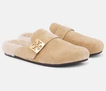 Mules Mellow aus Veloursleder mit Lammfell