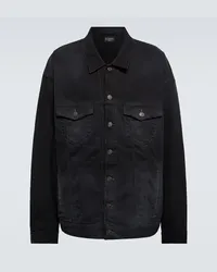 Balenciaga Oversize-Jeansjacke BB Icon Schwarz