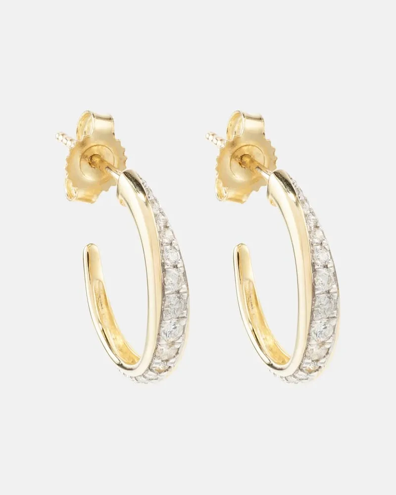 Stone & Strand Ohrringe Twist aus 10kt Gelbgold mit Diamanten Gold