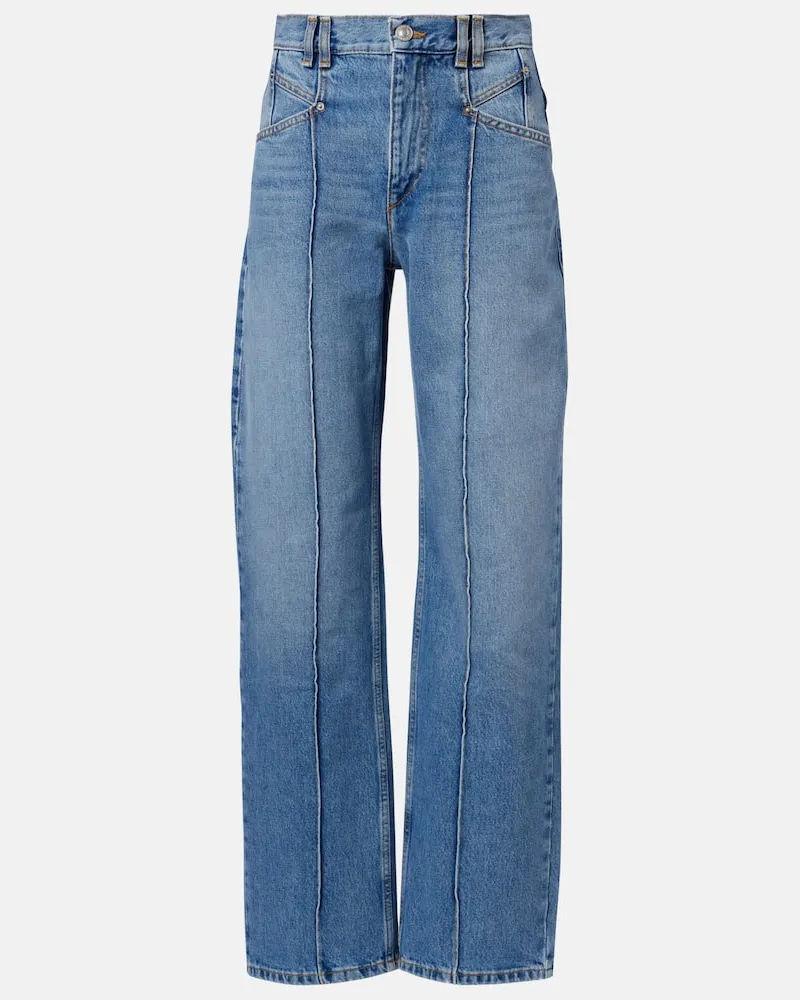 Isabel Marant High-Rise Straight Jeans Drolane Blau