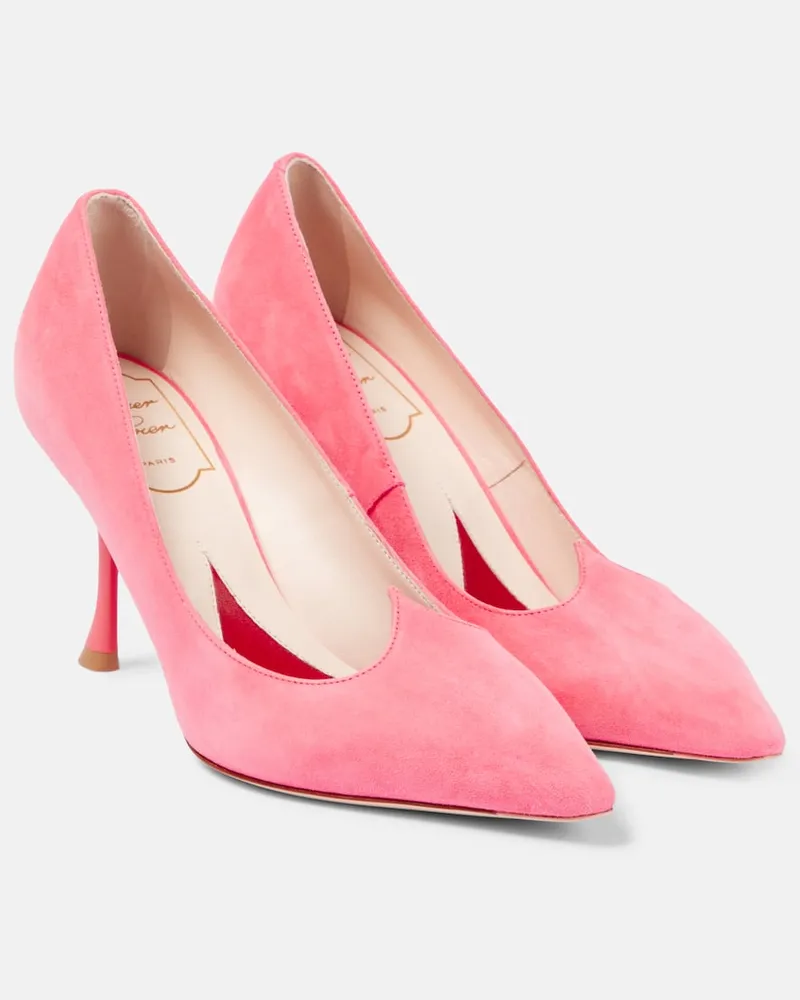 Roger Vivier Pumps I Love Vivier aus Veloursleder Rosa