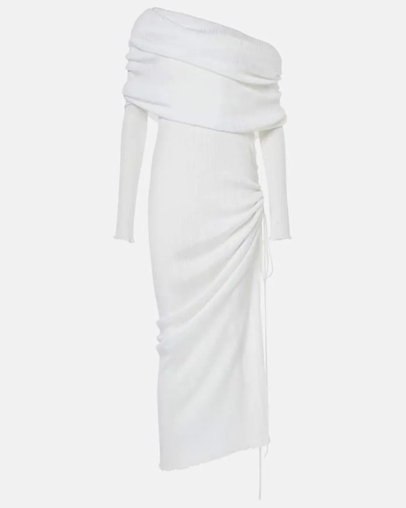 Alaïa Alaïa Off-Shoulder-Maxikleid Weiß