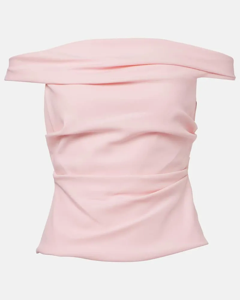 The Sei Off-Shoulder-Top aus Crêpe Pink