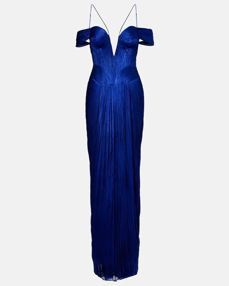 Maria Lucia Hohan Bustier-Robe Camilla aus Seidentüll Blau