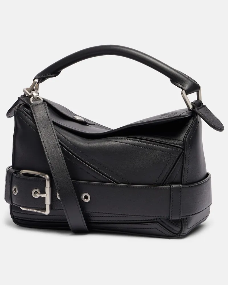 Loewe Tote Bag Puzzle Biker Small aus Leder Schwarz