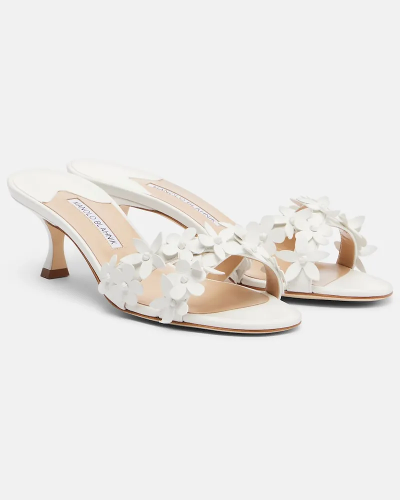 Manolo Blahnik Sandalen Anistarona aus Leder Weiß
