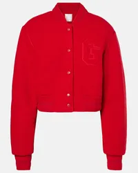 Givenchy Cropped-Collegejacke aus Wolle Rot