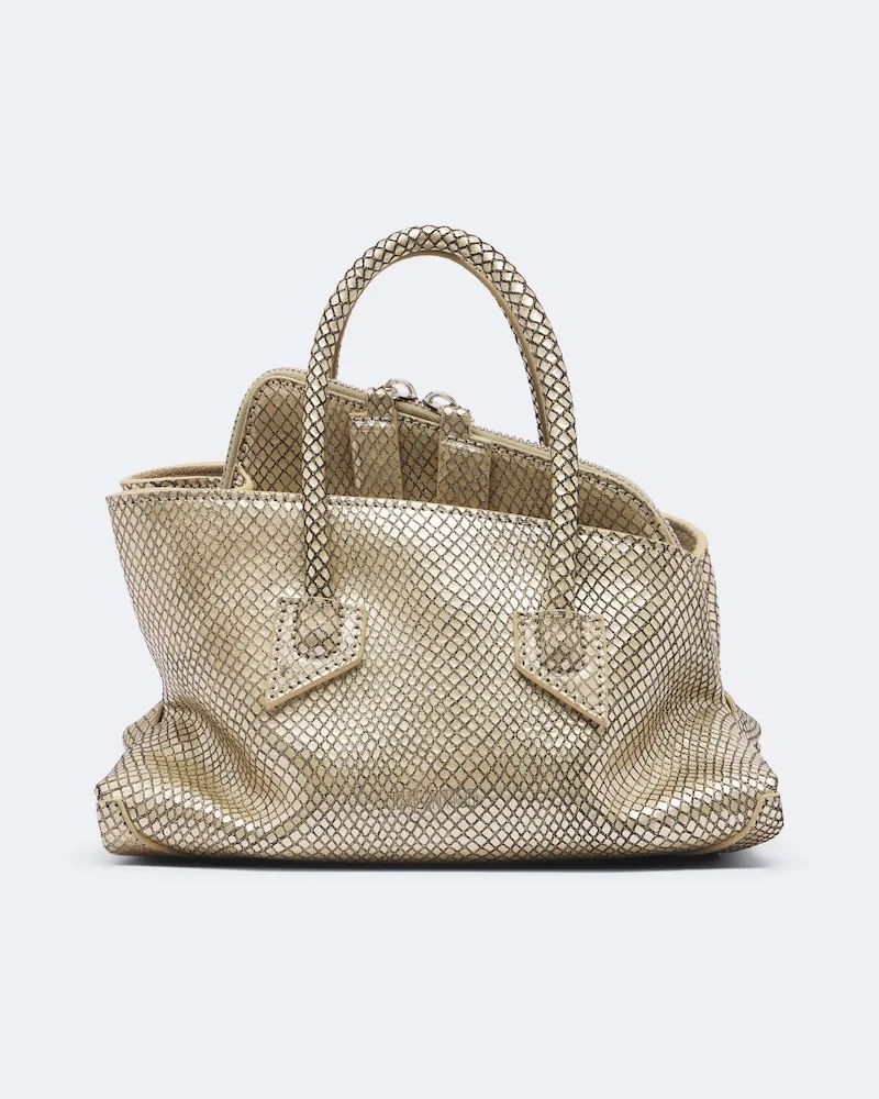 ATTICO Henkeltasche La Passeggiata Mini aus Leder Gold