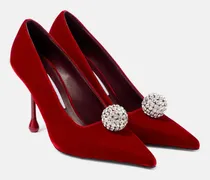 Pumps Orb 95 aus Samt mit Kristallen
