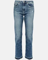 Adriano Goldschmied Mid-Rise Straight Jeans Girlfriend Blau