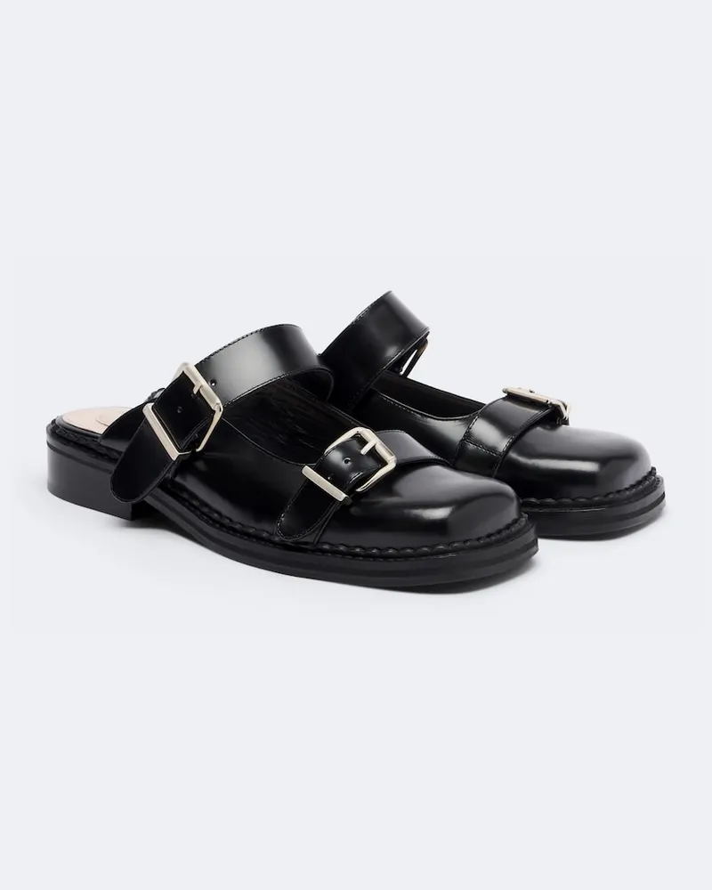 Simone Rocha Mules aus Leder Schwarz