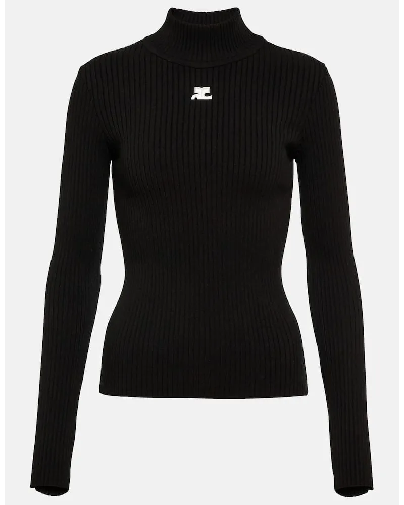 Courrèges Courreges Pullover aus Rippstrick Schwarz