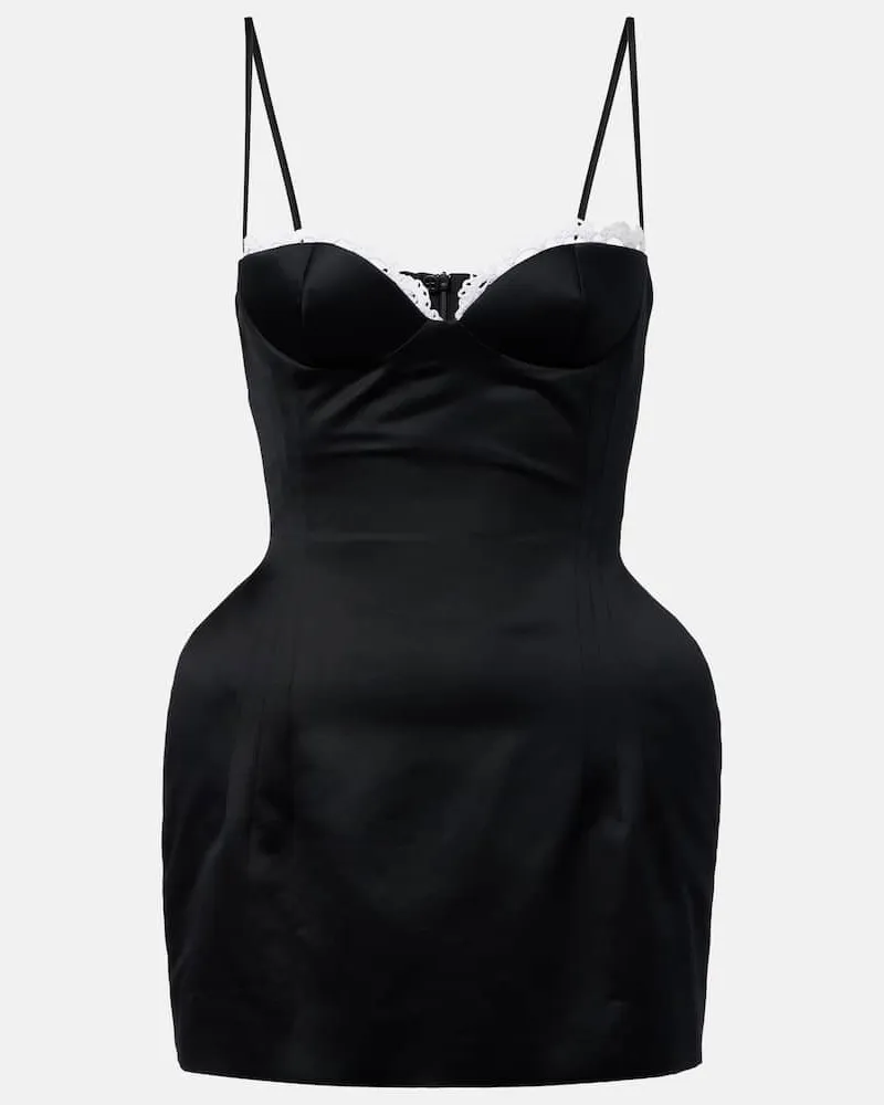 Magda Butrym Bustier-Kleid aus Baumwollsatin Schwarz