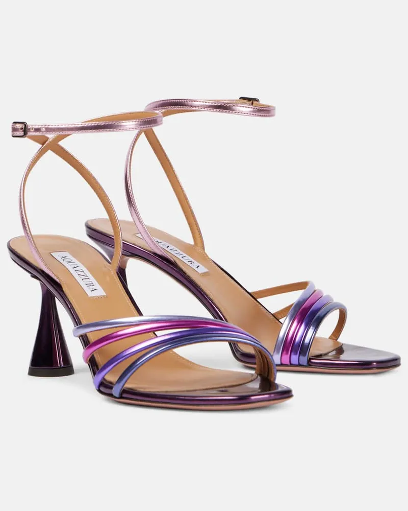 Aquazzura Sandalen Latour 75 aus Metallic-Lederimitat Multicolor