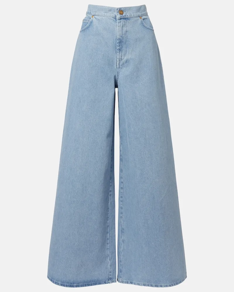 Max Mara High-Rise Wide-Leg Jeans Blau