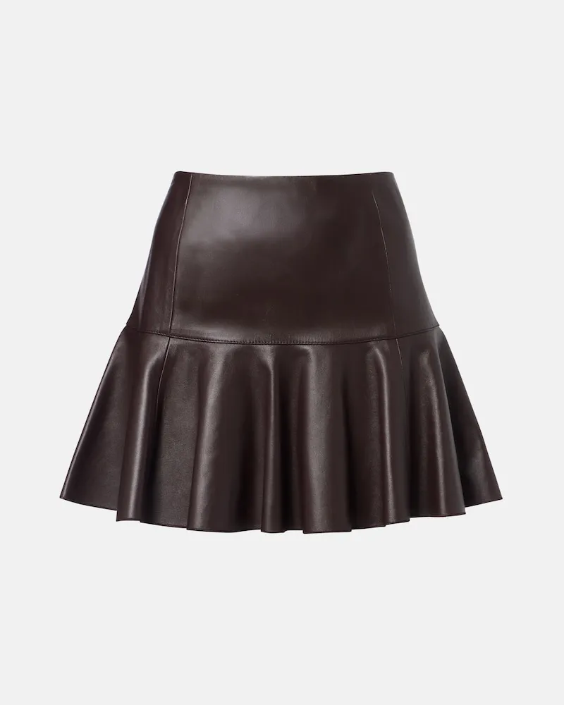 Alaïa Alaïa Minirock aus Leder Braun
