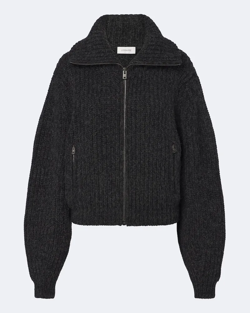 Christophe Lemaire Cardigan aus einem Alpakawolle und Yakwolle Schwarz