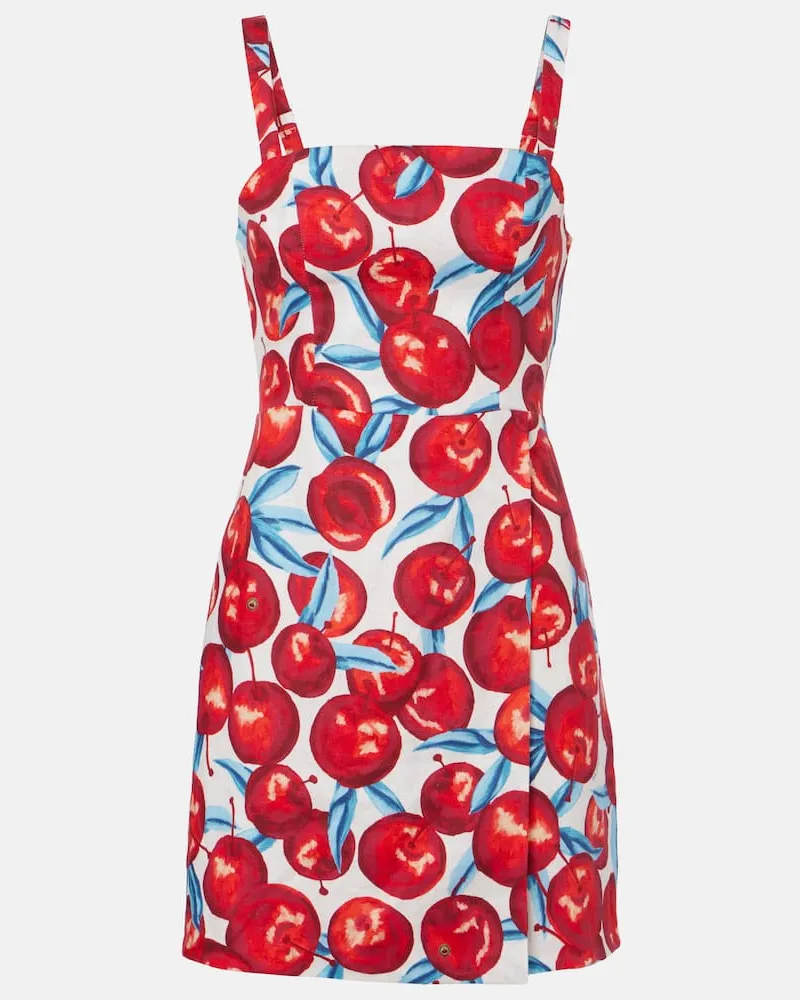 FARM Rio Bedrucktes Minikleid aus Leinen Multicolor