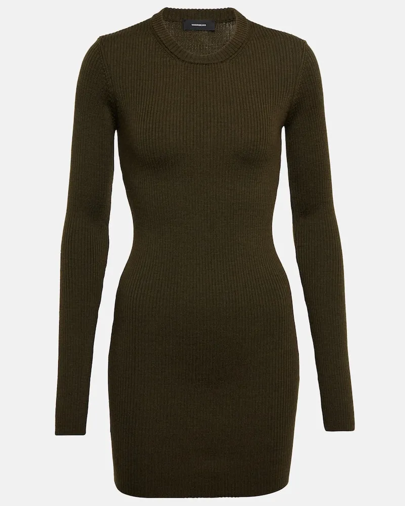WARDROBE.NYC Minikleid aus Wolle Grã¼n
