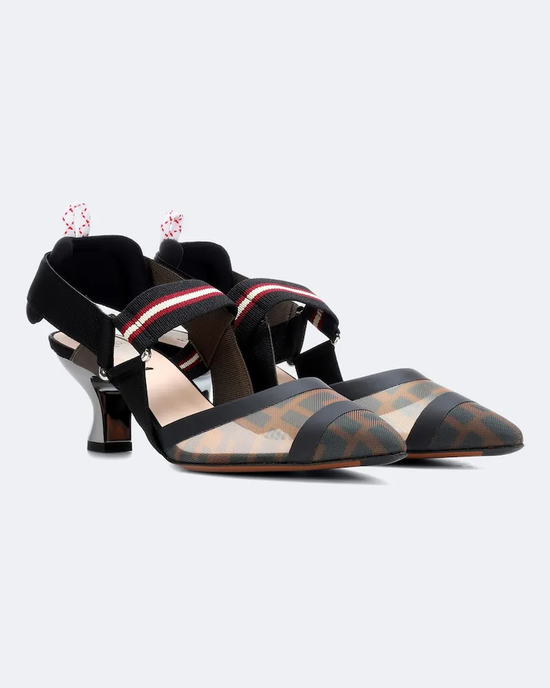 Fendi Slingback-Pumps Colibrì aus Mesh Braun