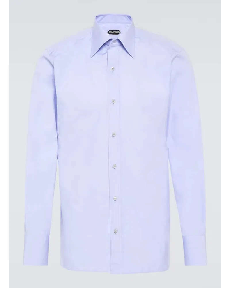 Tom Ford Hemd aus Baumwollpopeline Blau