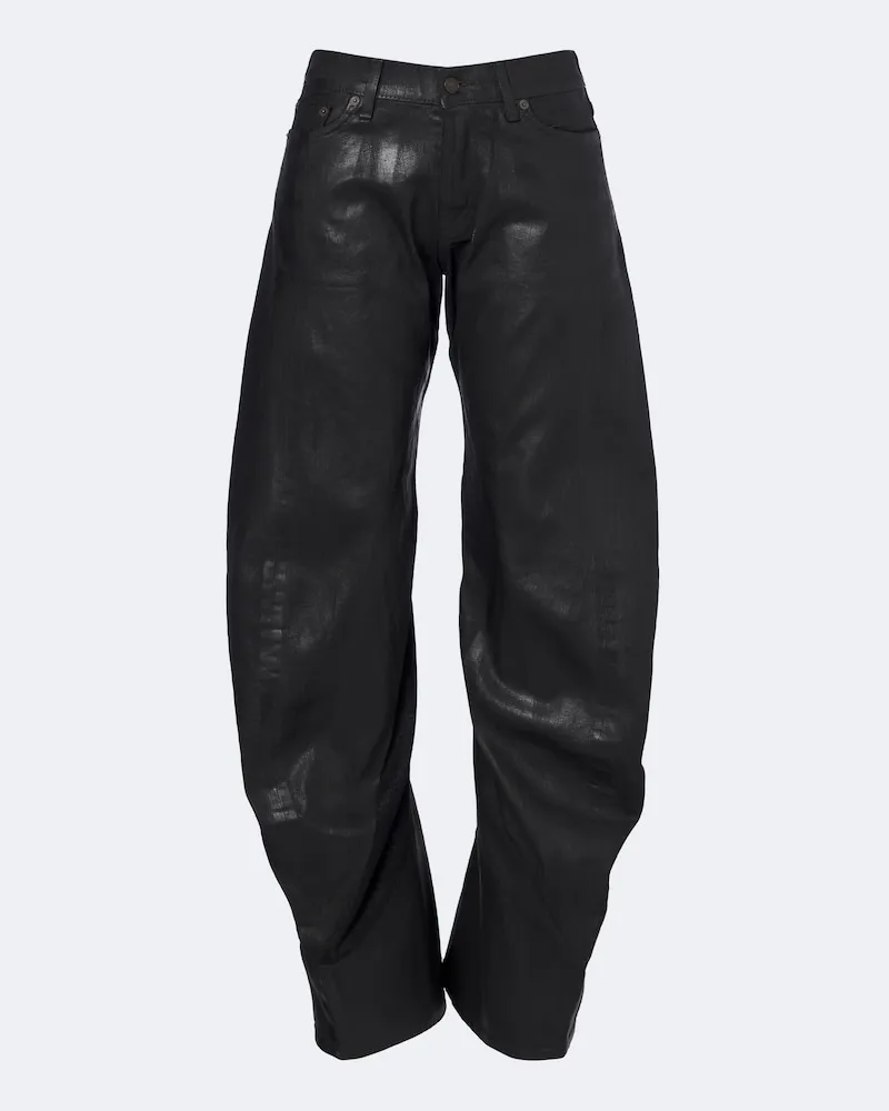 Acne Studios Beschichtete Barrel Jeans Schwarz