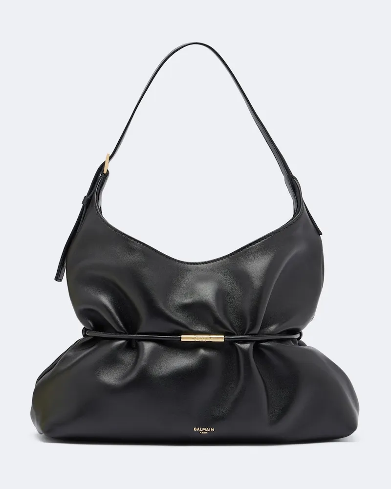 Balmain Tote Bag Sphynx Medium aus Leder Schwarz