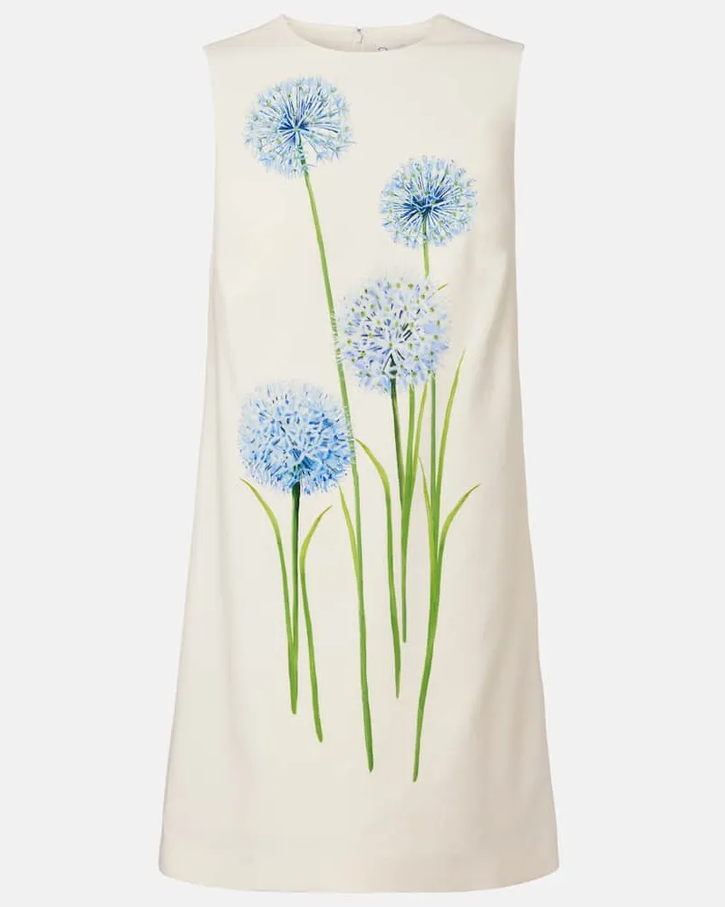 Oscar de la Renta Minikleid Allium aus einem Wollgemisch Weiß