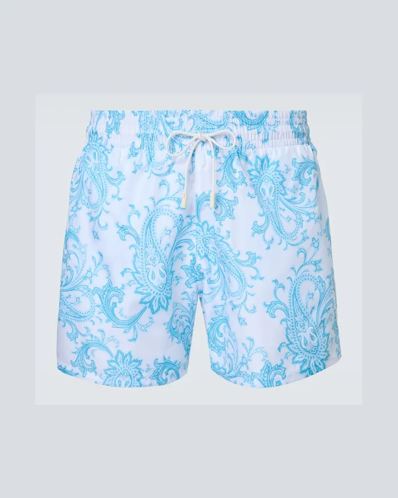 Etro Bedruckte Badeshorts Blau